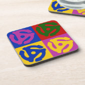 Pop Art Vinyl Record 45 RPM Einsatz Getränkeuntersetzer (Linke Seite)