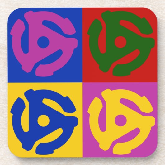 Pop Art Vinyl Record 45 RPM Einsatz Getränkeuntersetzer (Vorderseite)