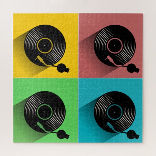 Pop Art Vinyl Record Player Puzzle (Horizontal)
