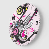 Pop Art Violin Abstract Musical Punk Rock Große Wanduhr (Winkel)