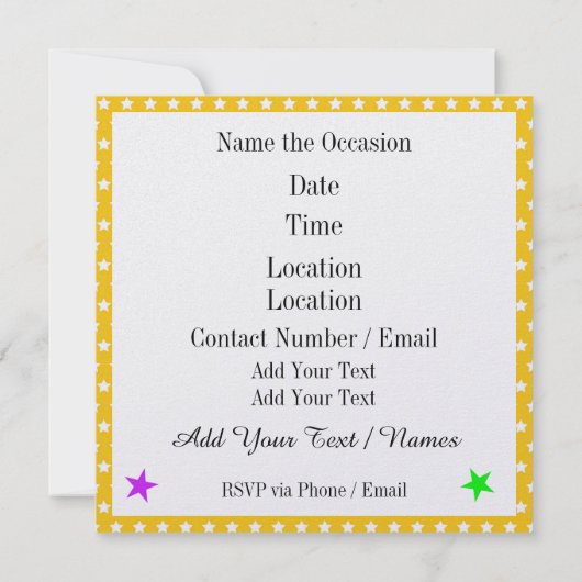 Pop Art VIP Einladung (Rückseite)