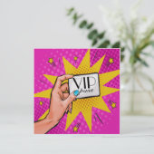 Pop Art VIP Einladung (Stehend Vorderseite)