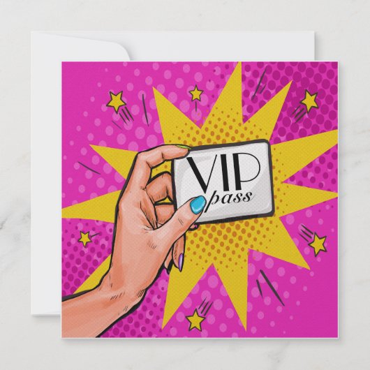 Pop Art VIP Einladung (Vorderseite)