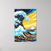 Pop Art Vision der Großen Welle von Kanagawa Leinwanddruck (Vorderseite)