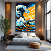 Pop Art Vision der Großen Welle von Kanagawa