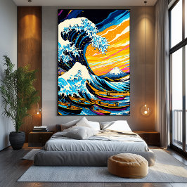 Pop Art Vision der Großen Welle von Kanagawa Leinwanddruck