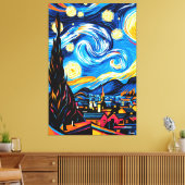 Pop Art Vision der Sternenzeit Leinwanddruck (Insitu (Wohnzimmer))