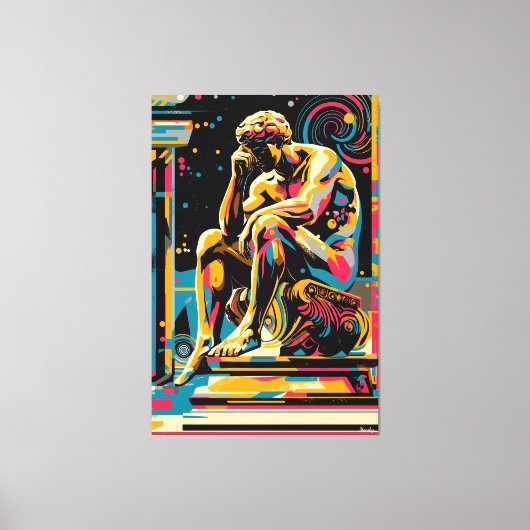 Pop Art Vision des Denkers Leinwanddruck (Vorderseite)