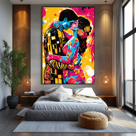 Pop Art Vision des Kusses Leinwanddruck