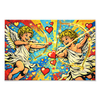 POP ART von zwei spielerischen Cupids Fotodruck