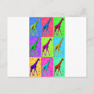 Pop Art Wandern Giraffe Panels Postkarte