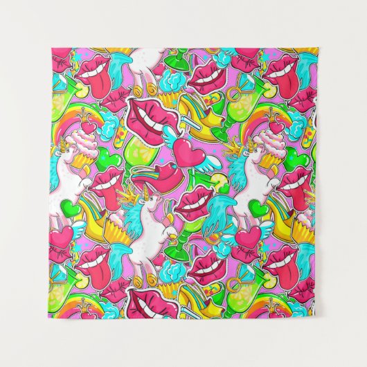 Pop Art Wandteppich (Vorderseite)