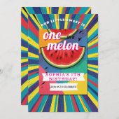 Pop Art Watermelon Party Einladung (Vorne/Hinten)