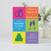 Pop Art Wedding Einladung (Stehend Vorderseite)