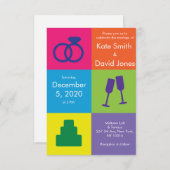 Pop Art Wedding Einladung (Vorne/Hinten)