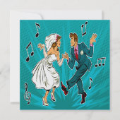 Pop Art Wedding Jitterbug Einladung (Vorderseite)