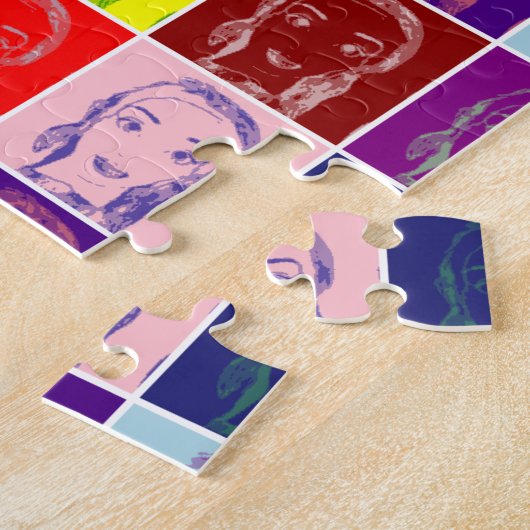 Pop Art weibliche Gesicht Cartoon Puzzle (Seite)
