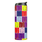 Pop Art weibliche Gesicht Cartoon Thermosbecher (Nach links gedreht)