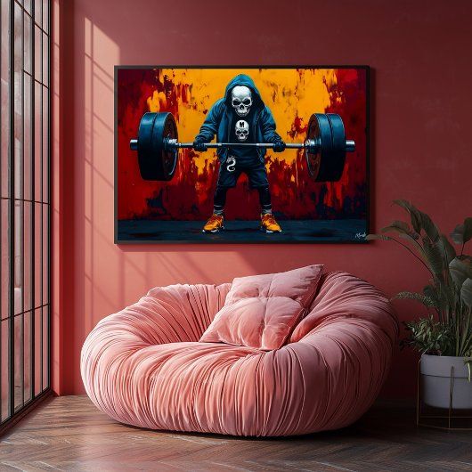 Pop Art Weightlift Skelett - Gymnastikkrieger Poster