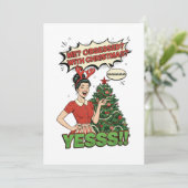 Pop-Art "Weihnachten Besessen" Lustig Feiertagskarte (Stehend Vorderseite)