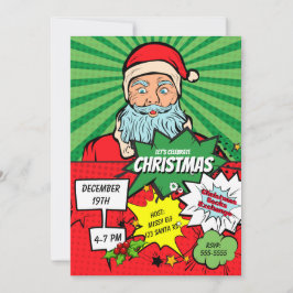 Pop Art Weihnachten Weihnachten Party Comic Einlad Einladung