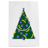 Pop Art Weihnachtsbaum mit Äpfeln & Bananen Mittlere Geschenktüte (Vorderseite)