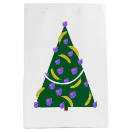 Pop Art Weihnachtsbaum mit Äpfeln & Bananen Mittlere Geschenktüte