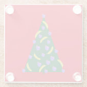 Pop Art Weihnachtsbaum mit Äpfeln & Bananen Rot Glasuntersetzer (Rückseite)