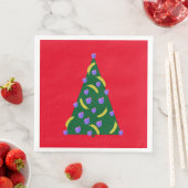 Pop Art Weihnachtsbaum mit Äpfeln & Bananen Rot Serviette (Beispiel)