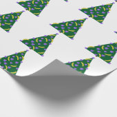 Pop Art Weihnachtsbaum mit Äpfeln und Bananen Geschenkpapier (Ecke)