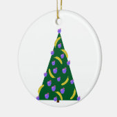 Pop Art Weihnachtsbaum mit Äpfeln und Bananen Keramik Ornament (Links)