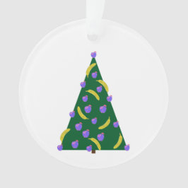 Pop Art Weihnachtsbaum mit Äpfeln und Bananen Ornament