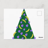 Pop Art Weihnachtsbaum mit Äpfeln und Bananen Postkarte (Rückseite)