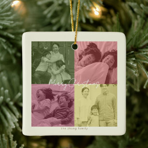 Pop-Art-Weihnachtsfoto-Collage Urlaub Keramikornament