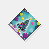 Pop Art Weihnachtslieder wie Farbige Ornamente Serviette (Ecke)