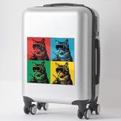Pop Art Welding Cat Sticker - Cool Retro Welder Ca (Koffer)