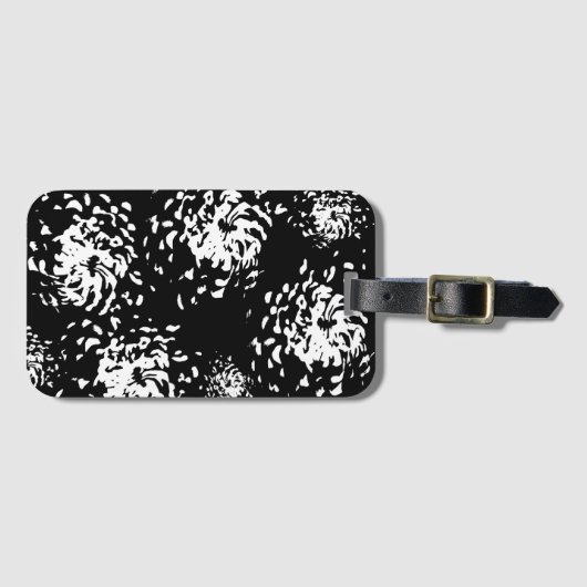 Pop Art White Blume Gepäckanhänger (Vorderseite (Horizontal))