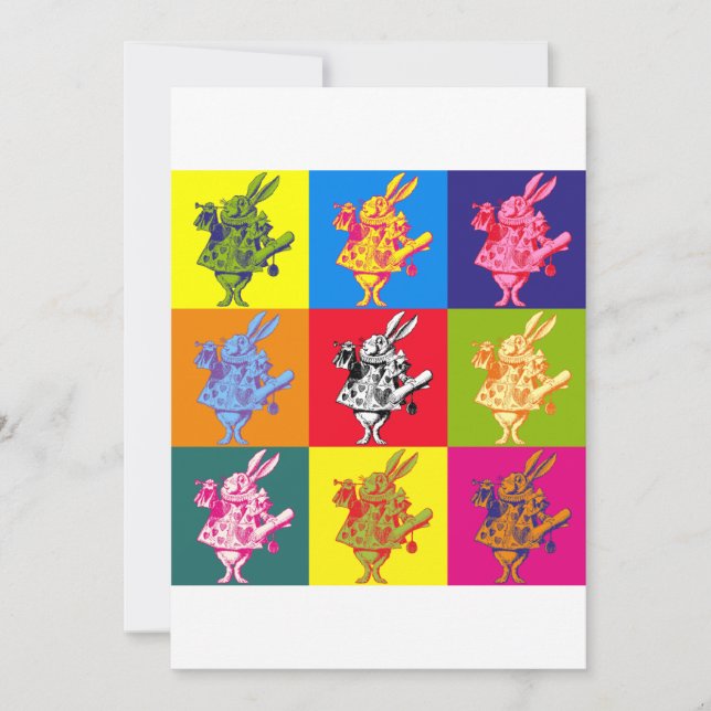 Pop Art White Rabbit Vollfarbigkeit (Vorderseite)