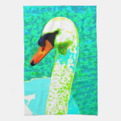 Pop Art White Swan Head Geschirrtuch (Vertikal)