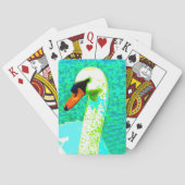 Pop Art White Swan Head Spielkarten (Rückseite)
