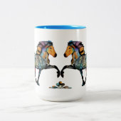 Pop Art Wild färbt isländisches Pferd Zweifarbige Tasse (Mittel)