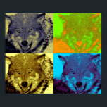 Pop Art Wild Wolf im Schnee Kunstwerk Poster druck<br><div class="desc">Wild Animal Digital Artworks, Paintings, Pictures and Images</div>