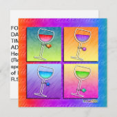 Pop Art Wine Einladung (Vorne/Hinten)