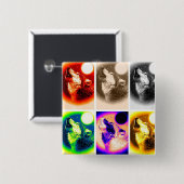 Pop Art Wolf Button (Vorne & Hinten)