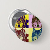 Pop Art Wolf Button (Vorne & Hinten)
