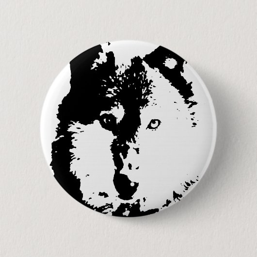 Pop Art Wolf Button (Vorderseite)
