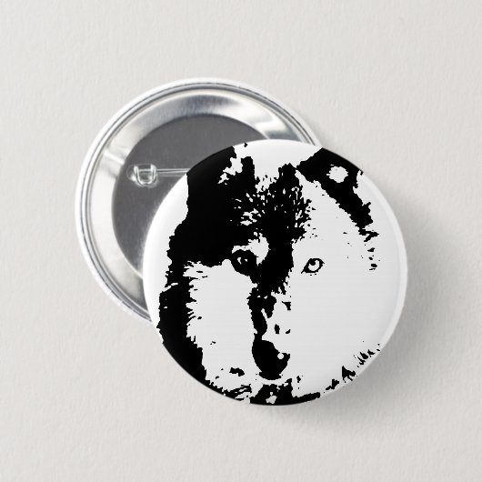Pop Art Wolf Button (Vorne & Hinten)