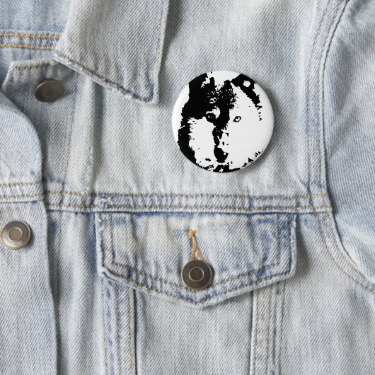 Pop Art Wolf Button (Beispiel)