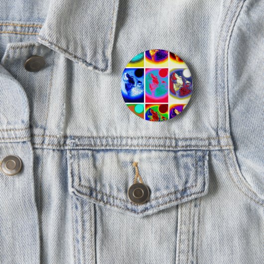 Pop Art Wolf Button (Beispiel)