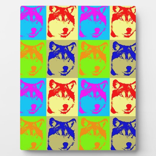 Pop Art Wolf Eyes Fotoplatte (Vorderseite)